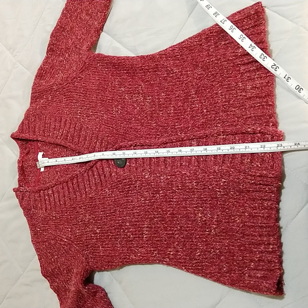 Charter Club One Button Cardigan Size S Red 4% Wool - Picture 8 of 9